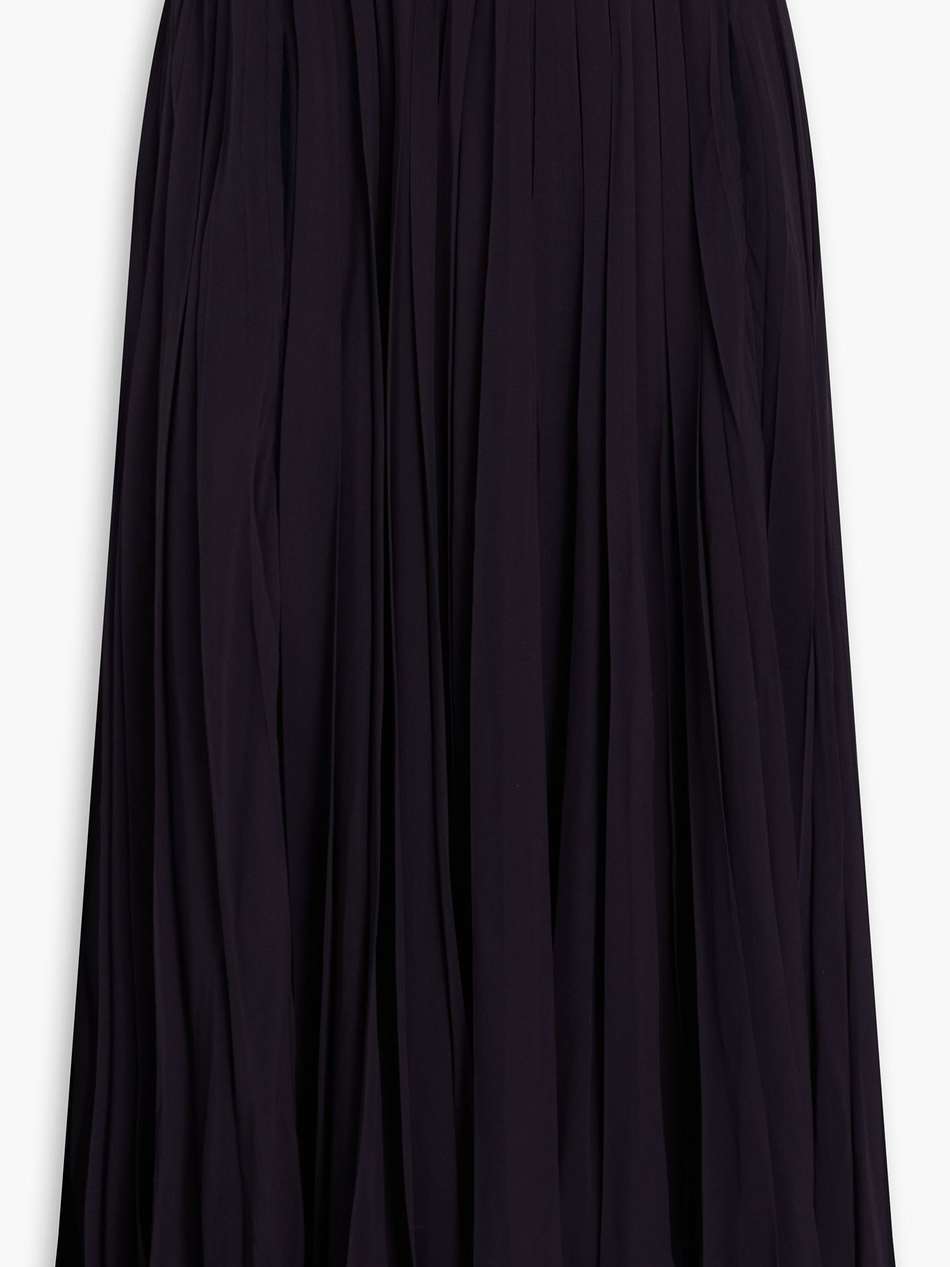 pleated silk-chiffon midi skirt