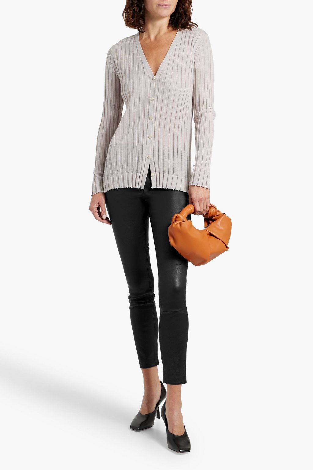 Theory five pocket leather pants hotsell