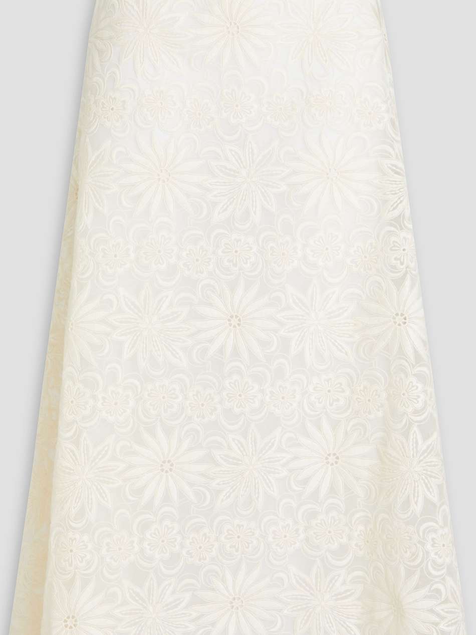 cotton-blend lace midi skirt