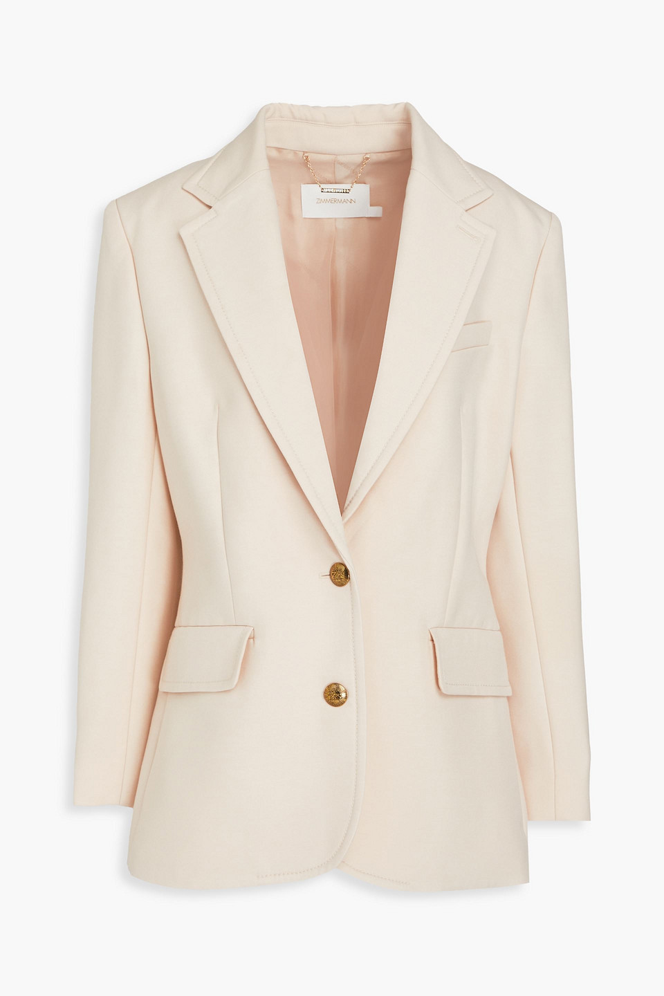 Zimmermann Wool-blend Crepe Blazer In Ecru