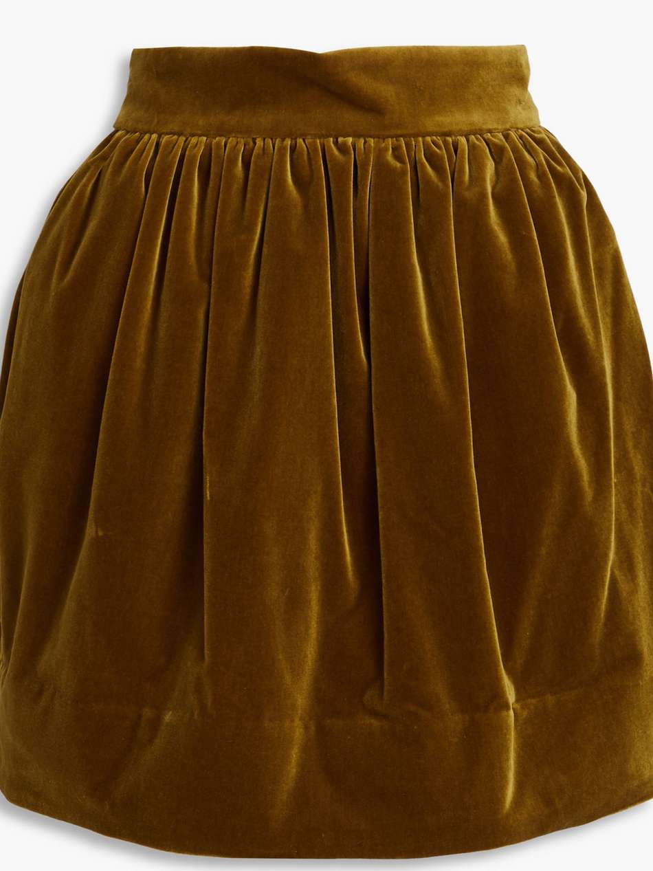 cotton-blend velvet mini skirt