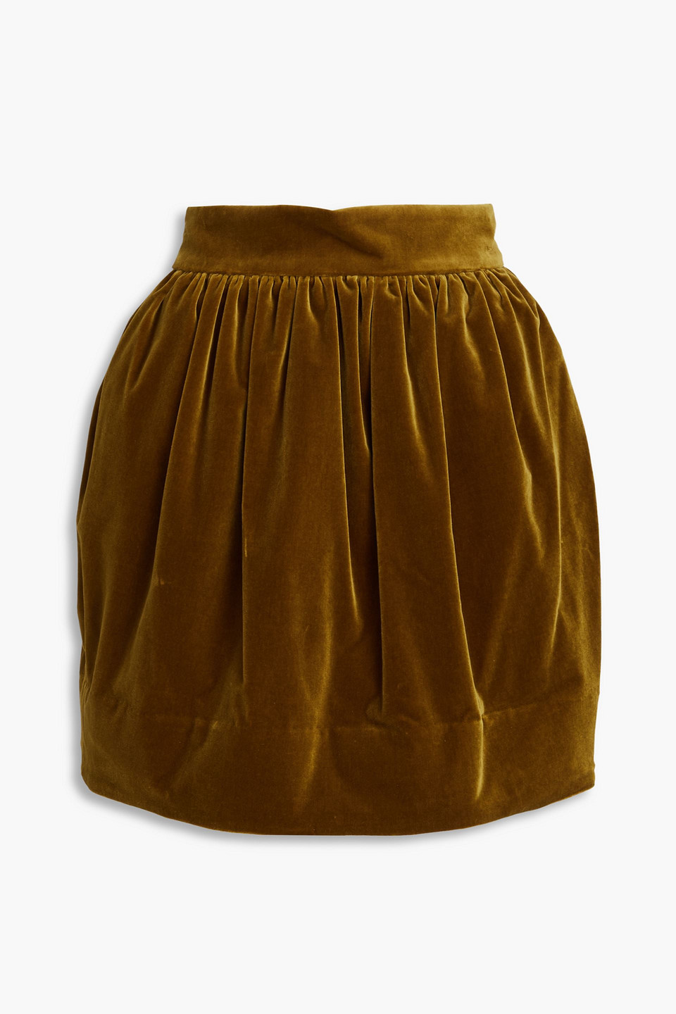 Cotton-blend velvet mini skirt