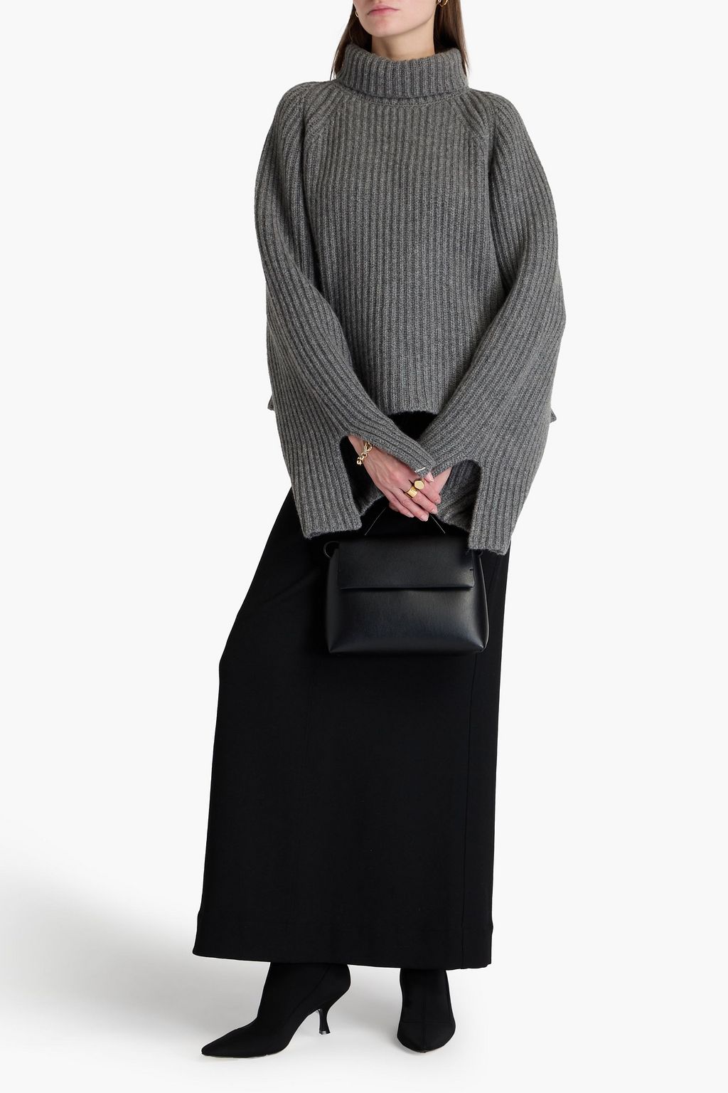 KHAITE Ribbed cashmere turtleneck sweater