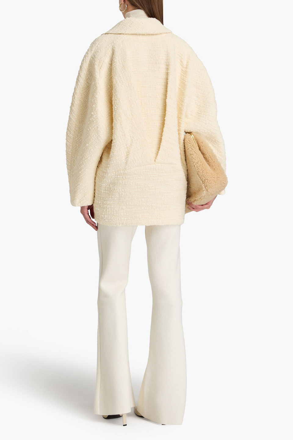 Zimmermann Wool-blend Tweed Coat In Ivory