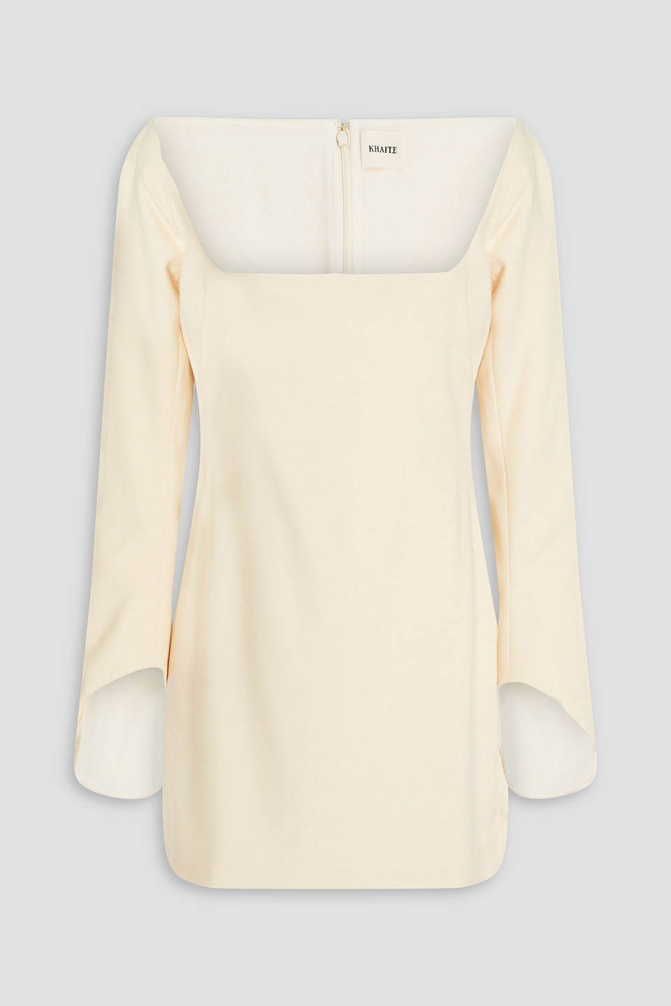 KHAITE TATE BUTTON-DETAILED WOVEN MINI DRESS