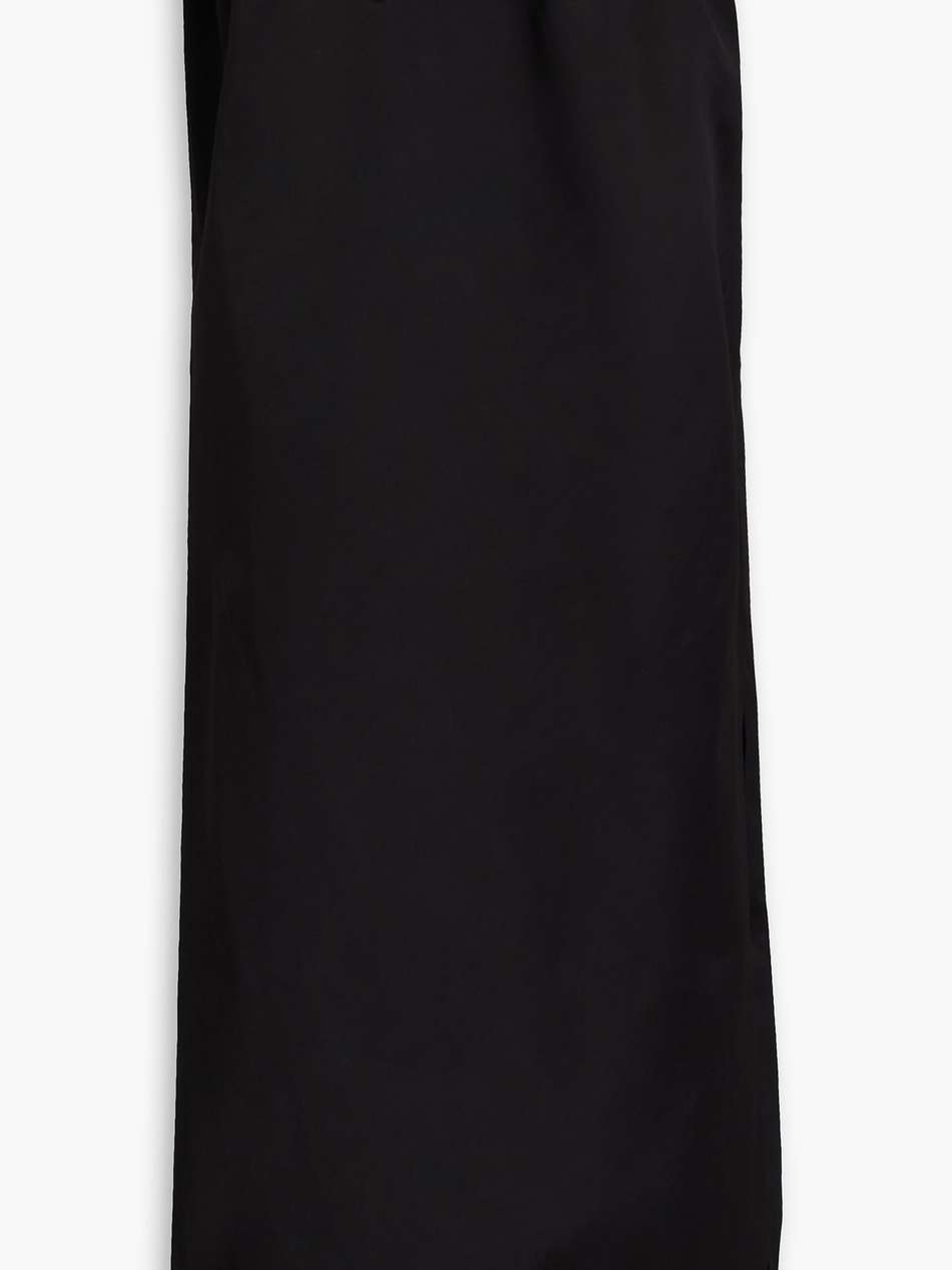 strapless cotton-blend duchesse-satin midi dress