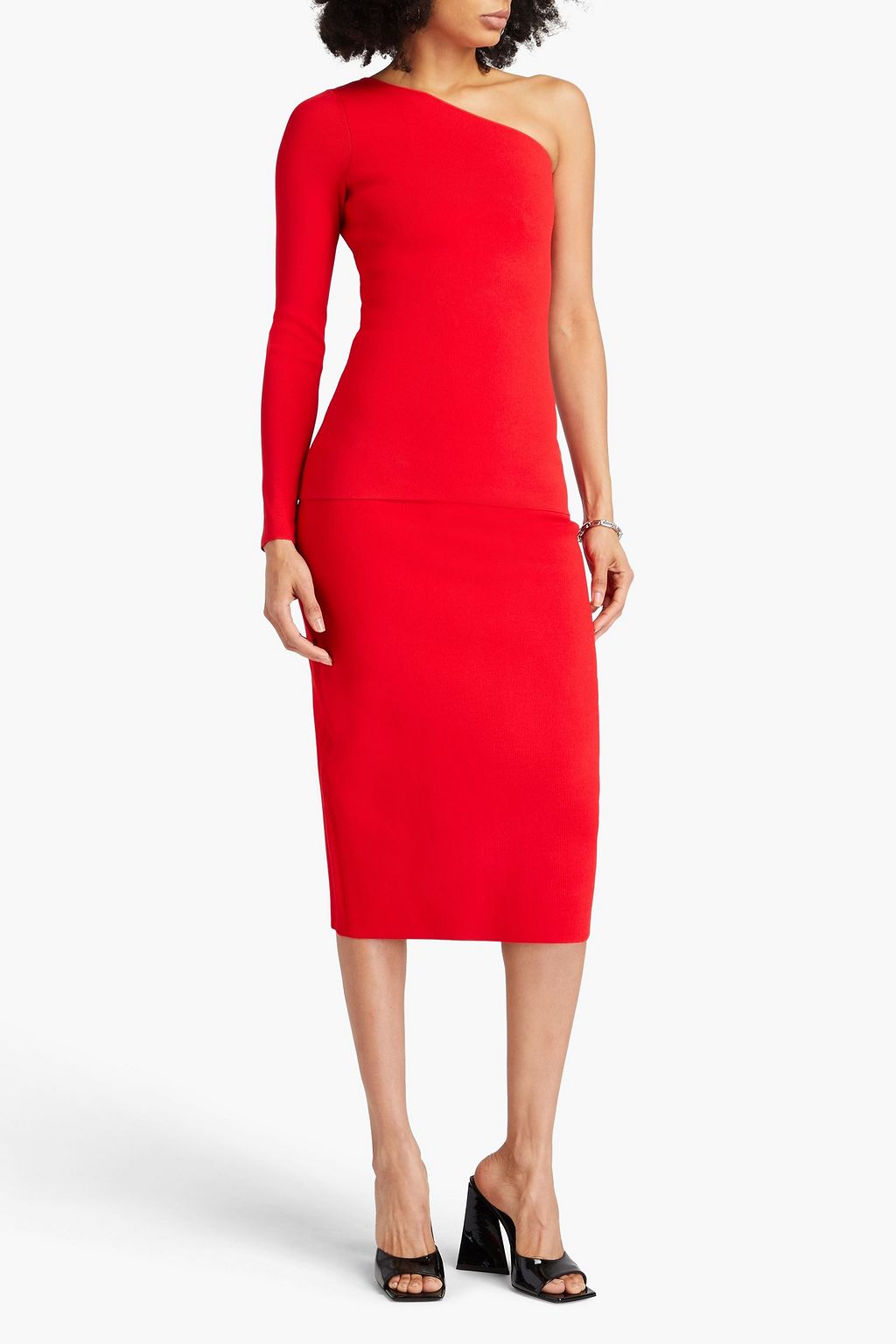 VB BODY VICTORIA BECKHAM بلوزة من نسيج مطاط محبوك بِكُم واحد