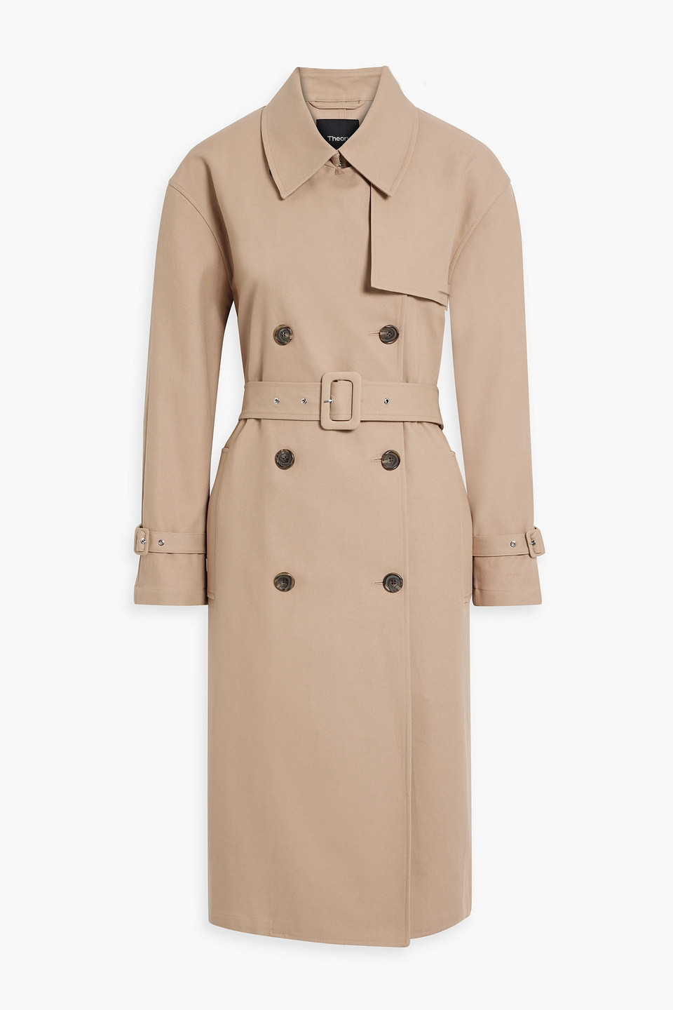 Theory Cotton-gabardine Trench Coat In Sand