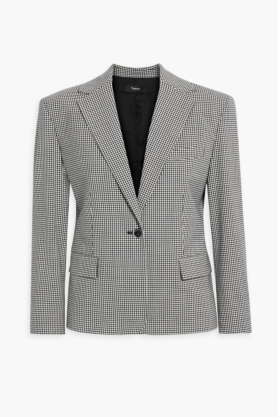 THEORY GINGHAM WOOL-BLEND BLAZER