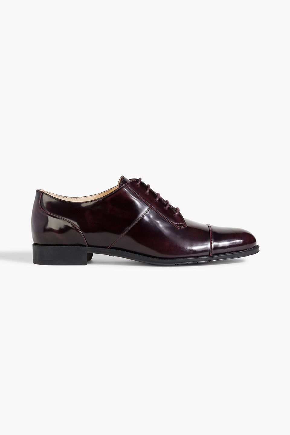 Tod's Patent-leather Brogues In Burgundy