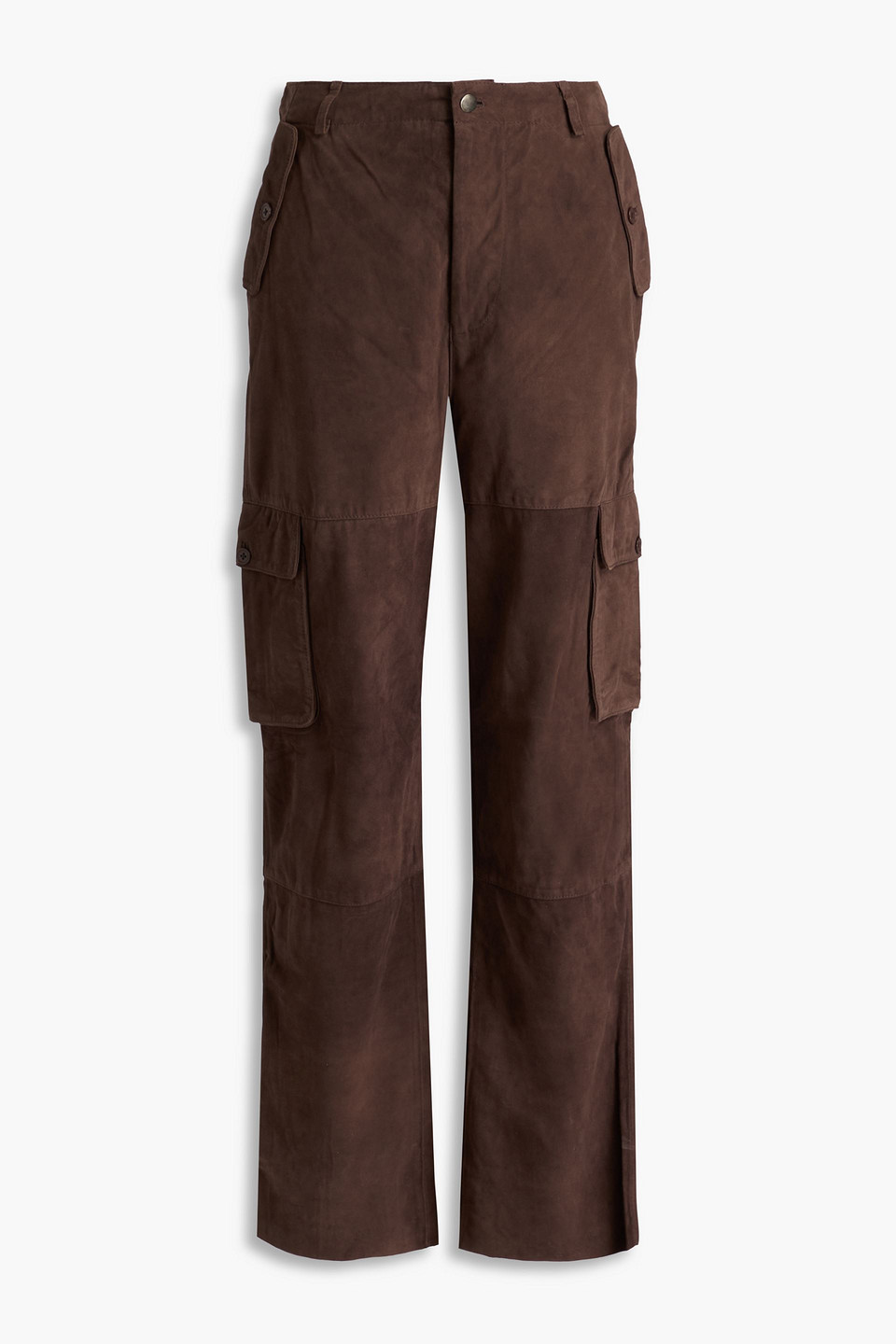 Deadwood Convoy Suede Cargo Trousers In Brown