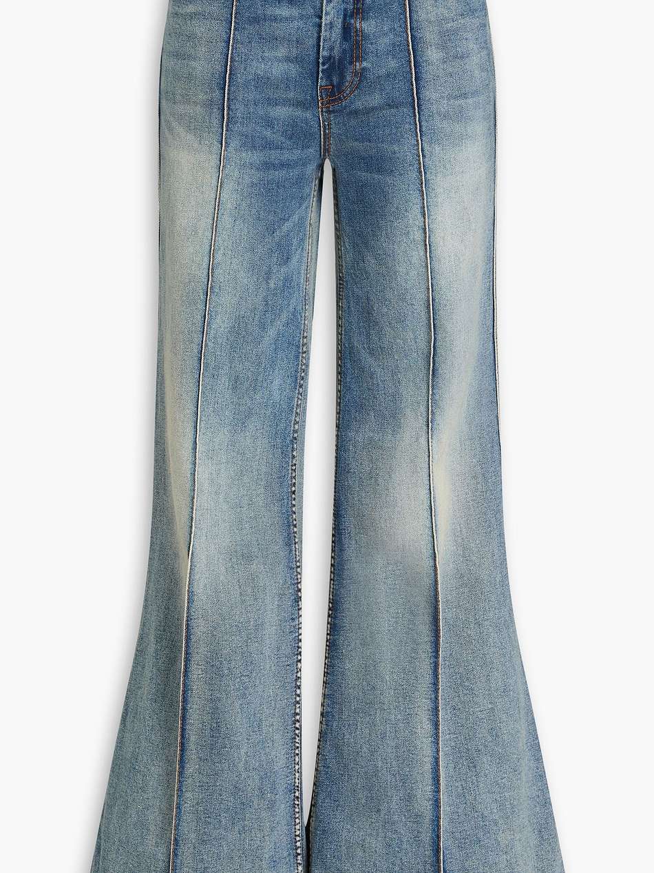 faded high-rise wide-leg jeans