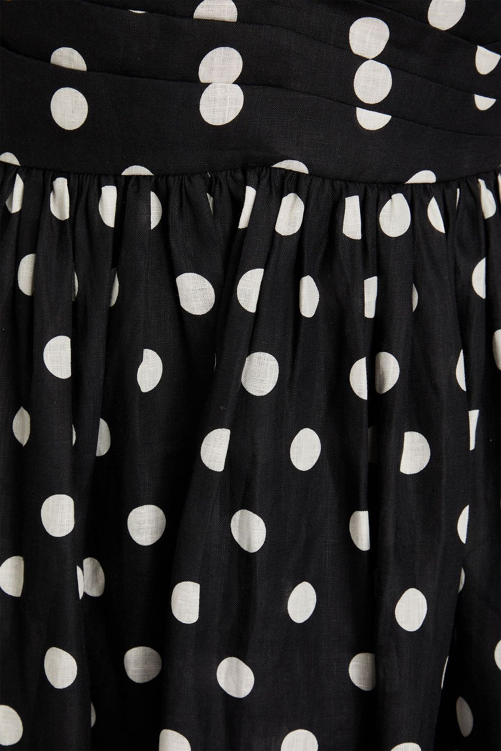 ZIMMERMANN Pleated polka-dot linen mini dress