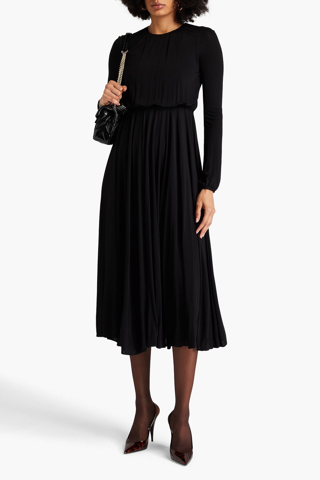 VALENTINO GARAVANI Gathered jersey midi dress