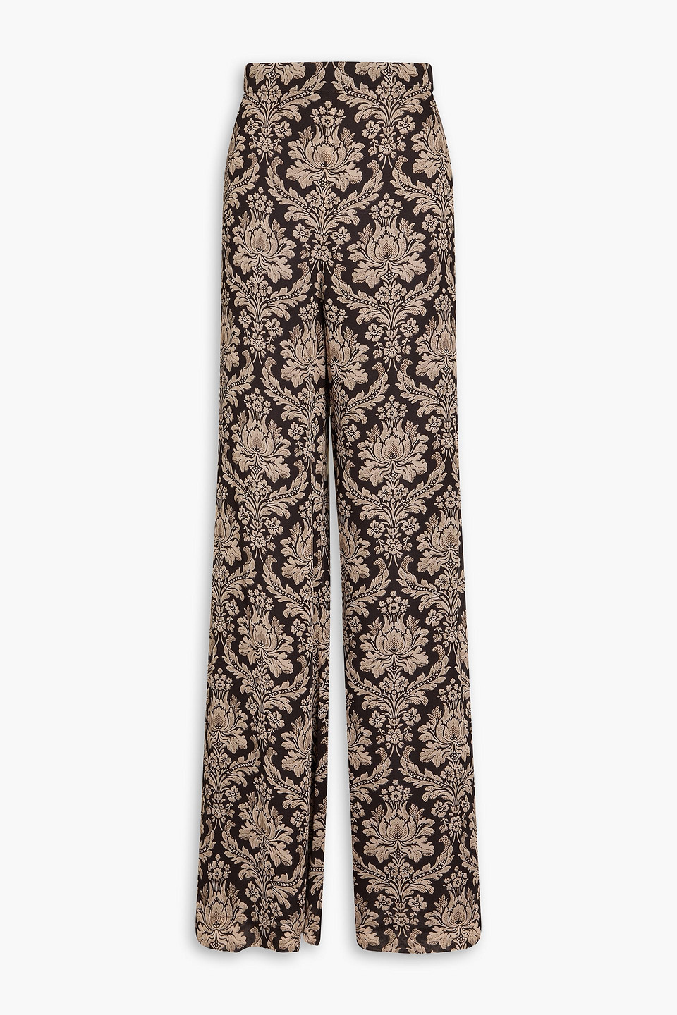 Zimmermann Floral-print Crepon Wide-leg Pants In Brown