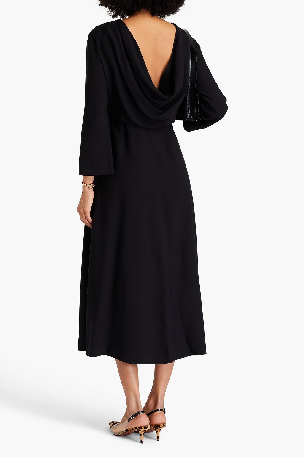 VALENTINO GARAVANI Draped crepe midi dress