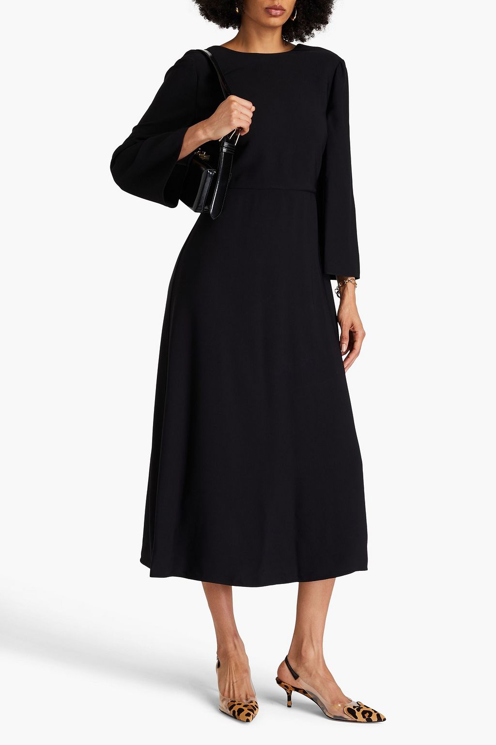 VALENTINO GARAVANI Draped crepe midi dress