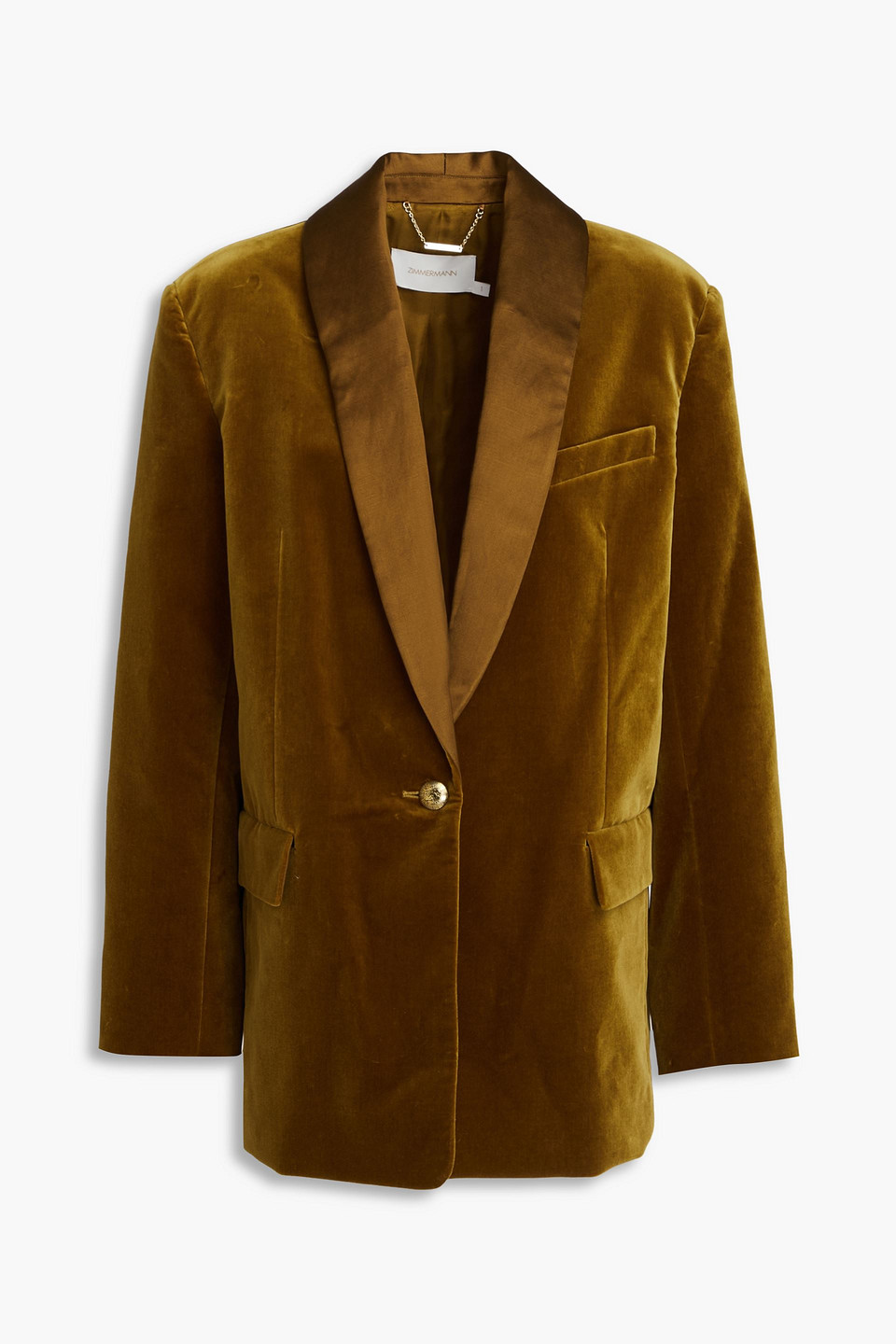 Zimmermann Cotton-blend Velvet Blazer In Army Green