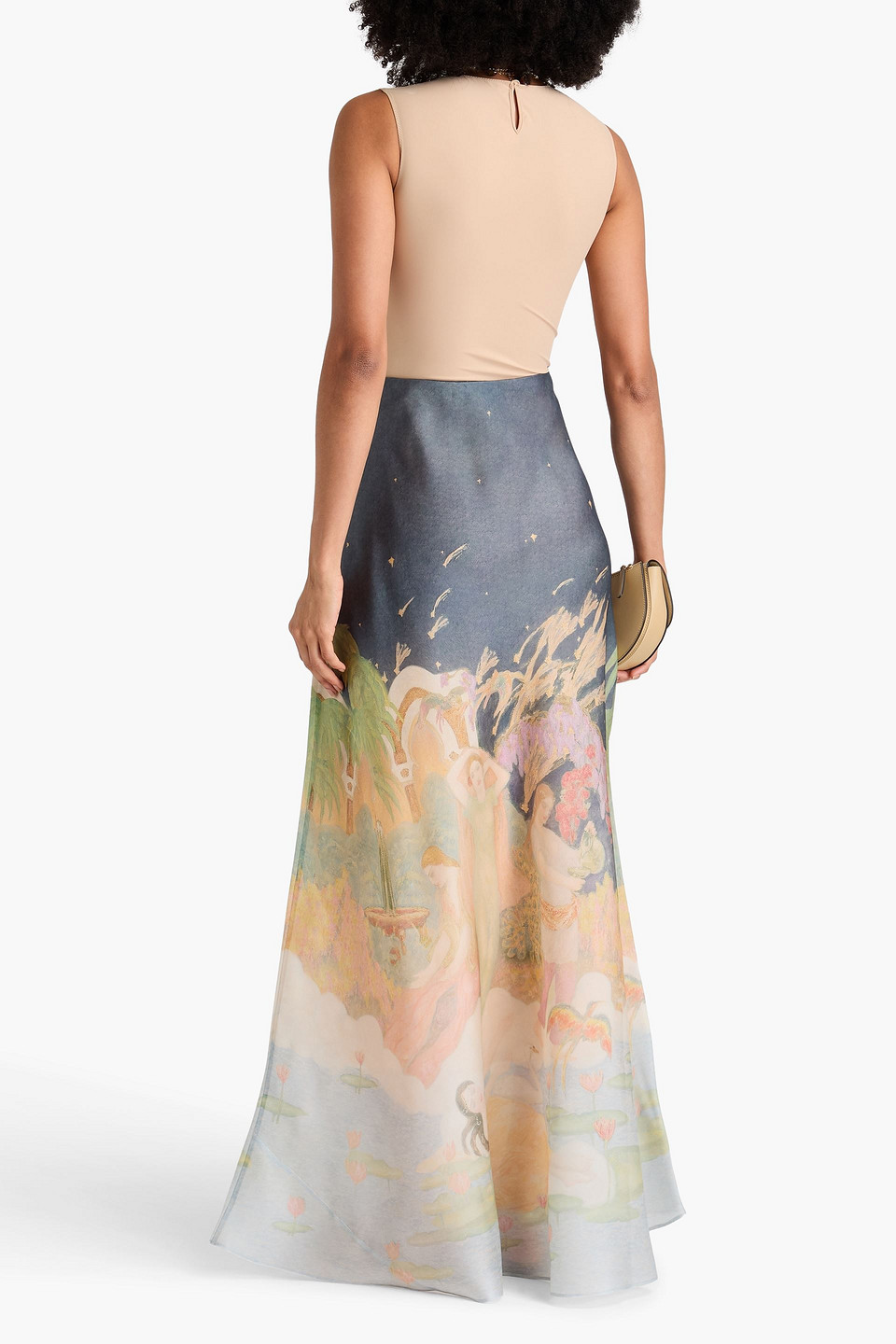 Zimmermann Lyrical Bias Flare Skirt In Paradise In Gray