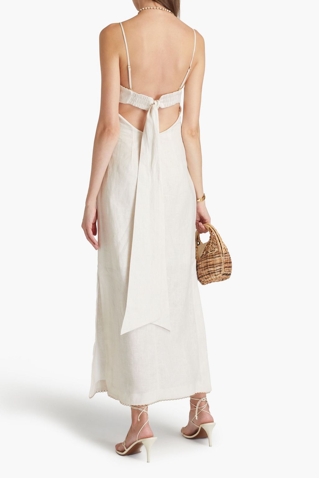 ZIMMERMANN Cutout floral-print linen midi dress