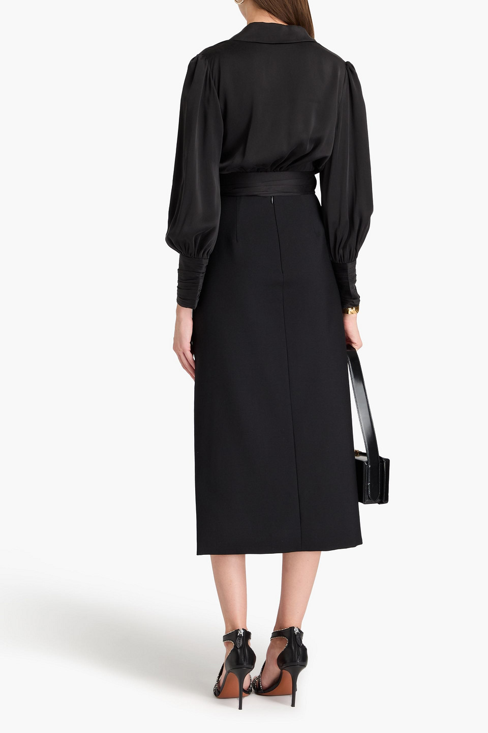 ZIMMERMANN CROPPED SILK WRAP TOP 