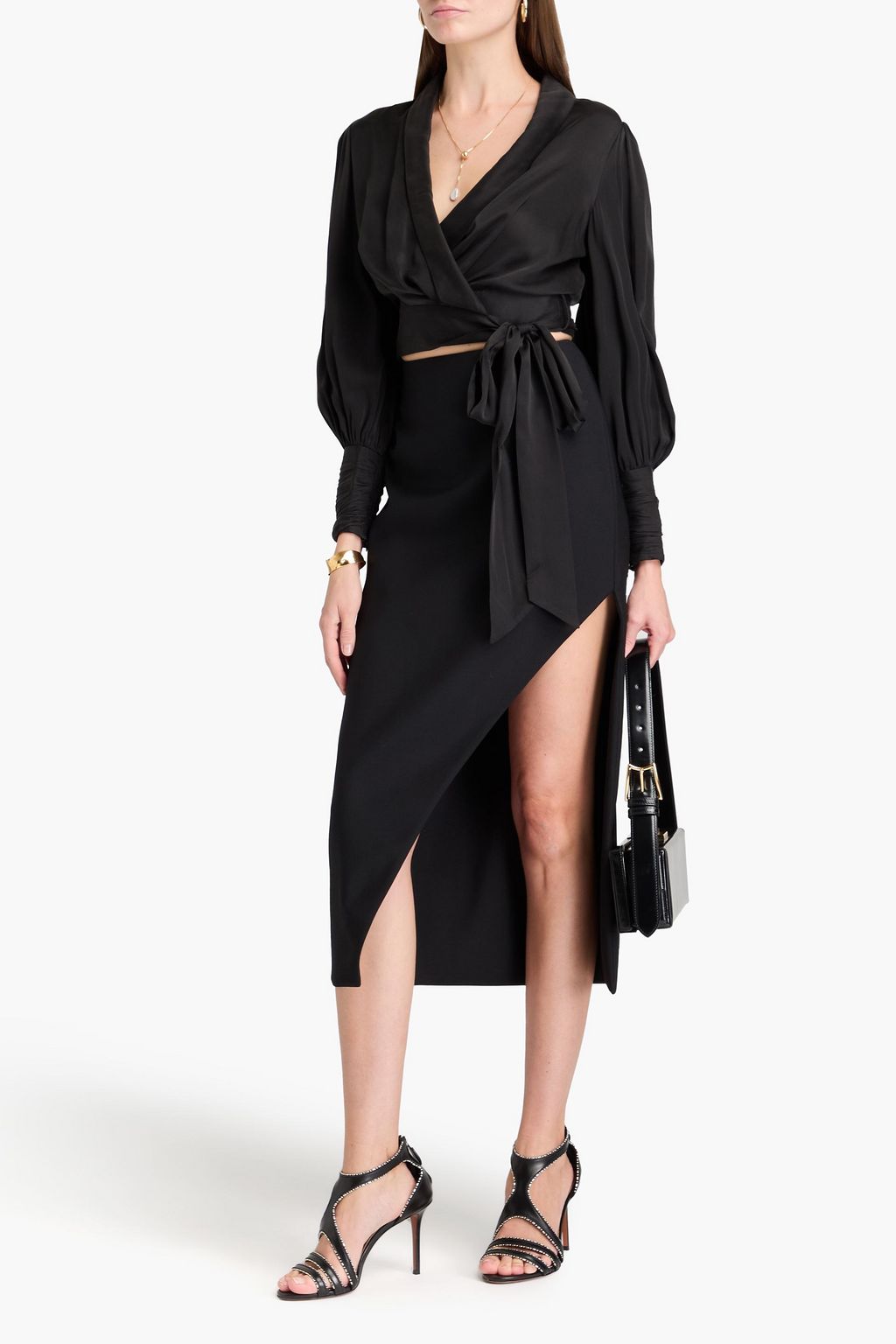 ZIMMERMANN Cropped silk wrap top