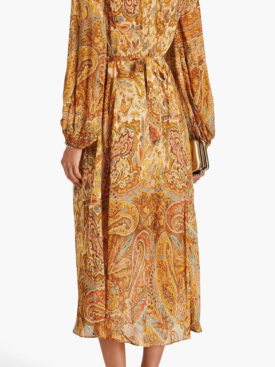 paisley-print georgette midi dress