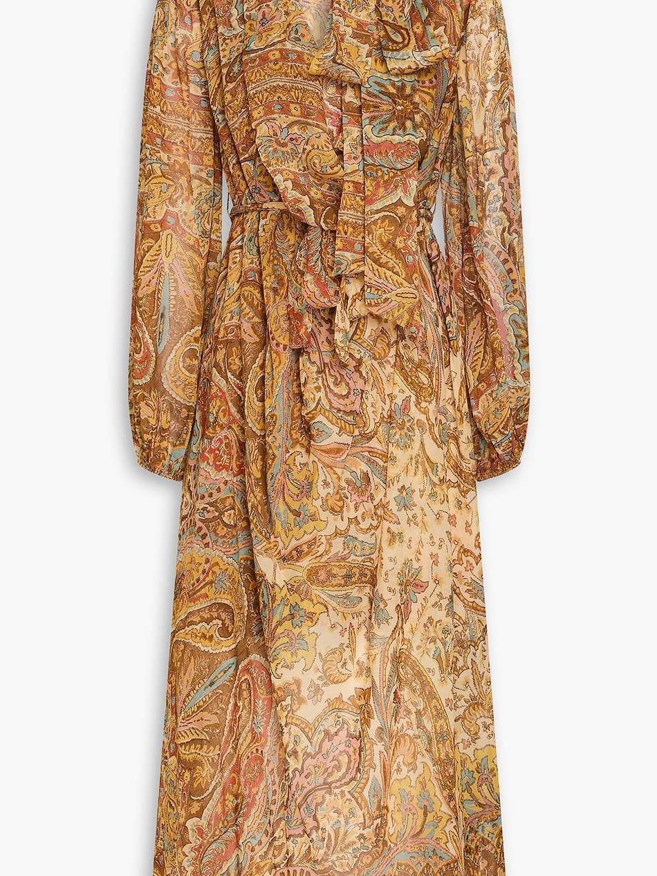 paisley-print georgette midi dress