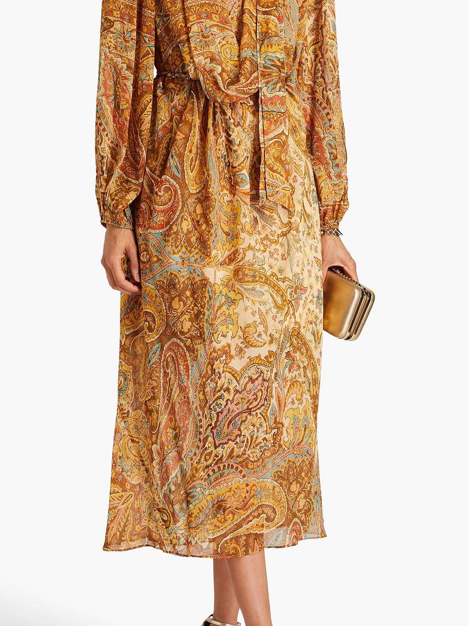 paisley-print georgette midi dress