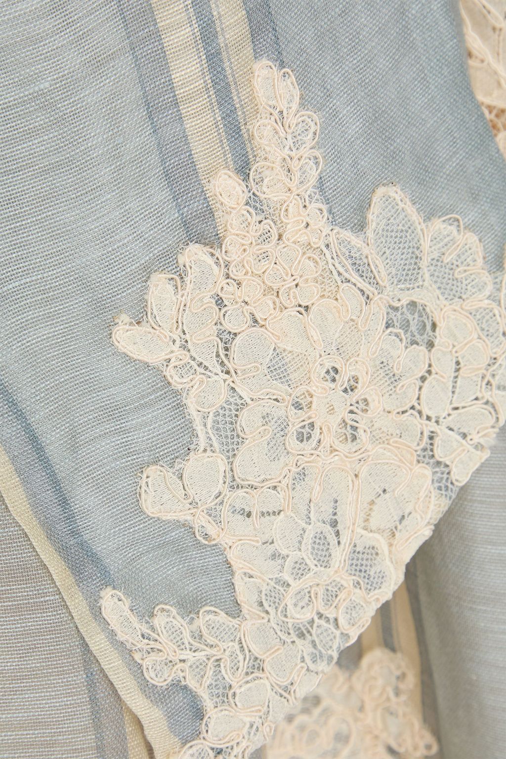 ZIMMERMANN リネン&シルク混オーガンザ ミニワンピース リボンタイ ストライプ