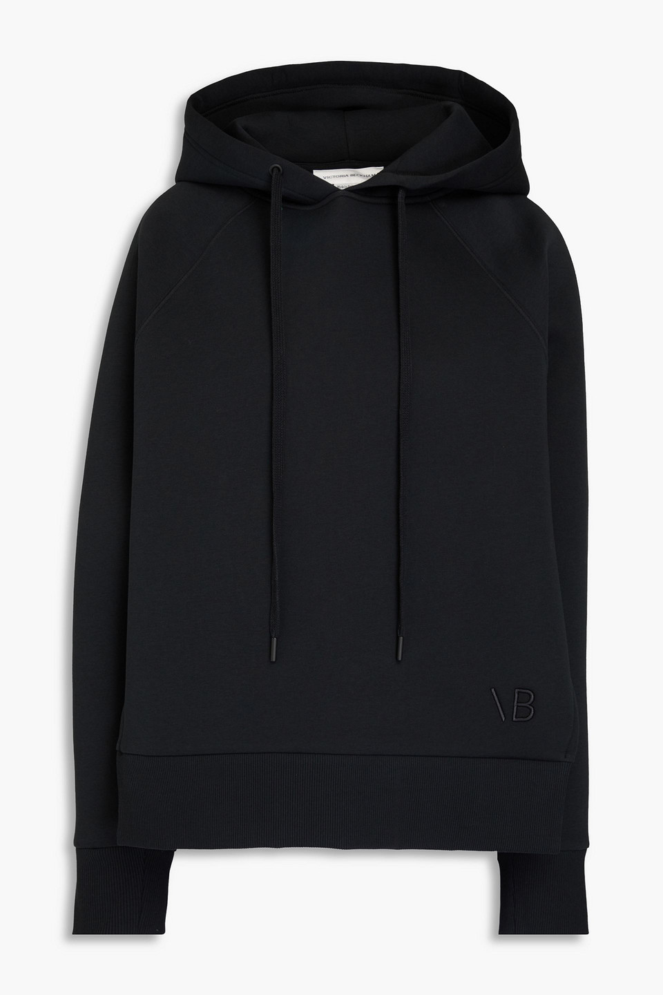 Victoria Beckham Cotton-blend Jersey Hoodie In Black