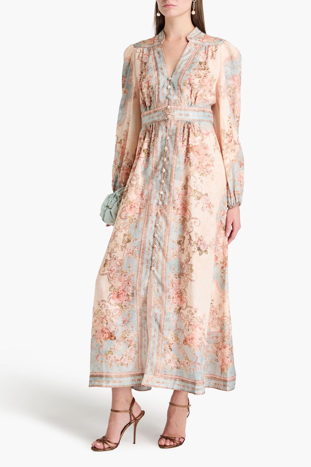 ZIMMERMANN Printed linen maxi dress