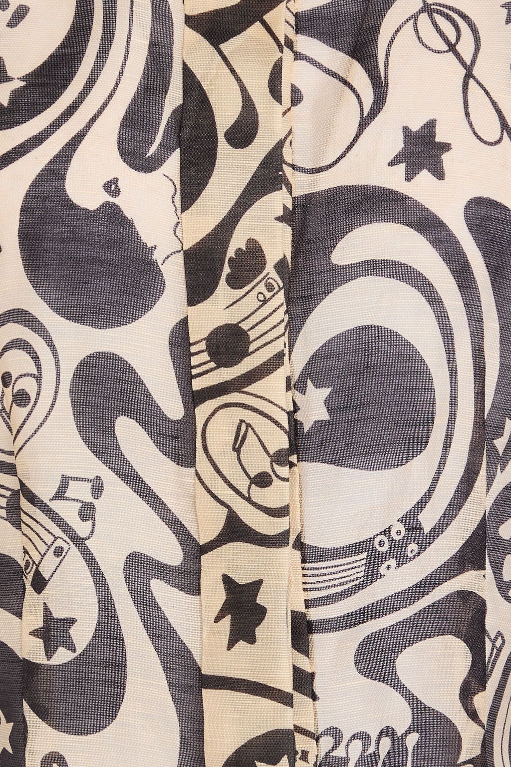 ZIMMERMANN Printed linen and silk-blend shirt