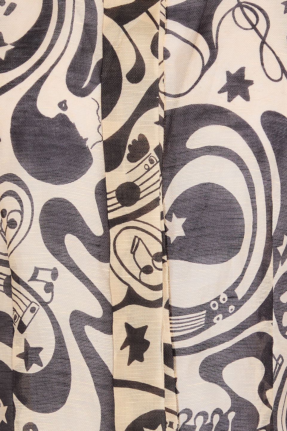 Zimmermann Matchmaker Fitted Blouse In Black/tea Abstract Musical In Beige