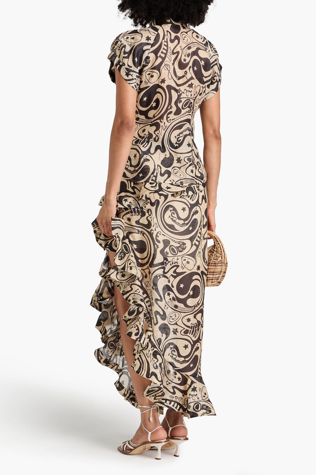 ZIMMERMANN Printed linen and silk-blend shirt