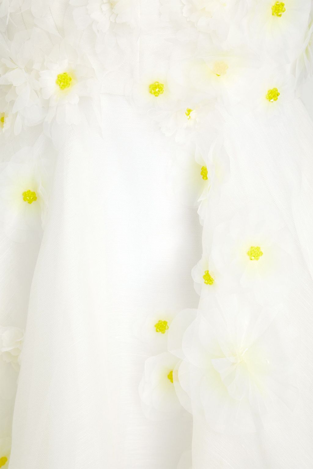 ZIMMERMANN Floral-appliquéd linen and silk-blend mini dress