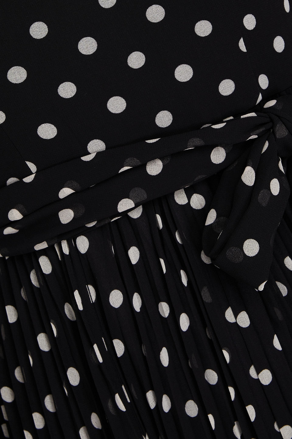 Zimmermann Polka-dot Plissé-georgette Midi Dress In Black