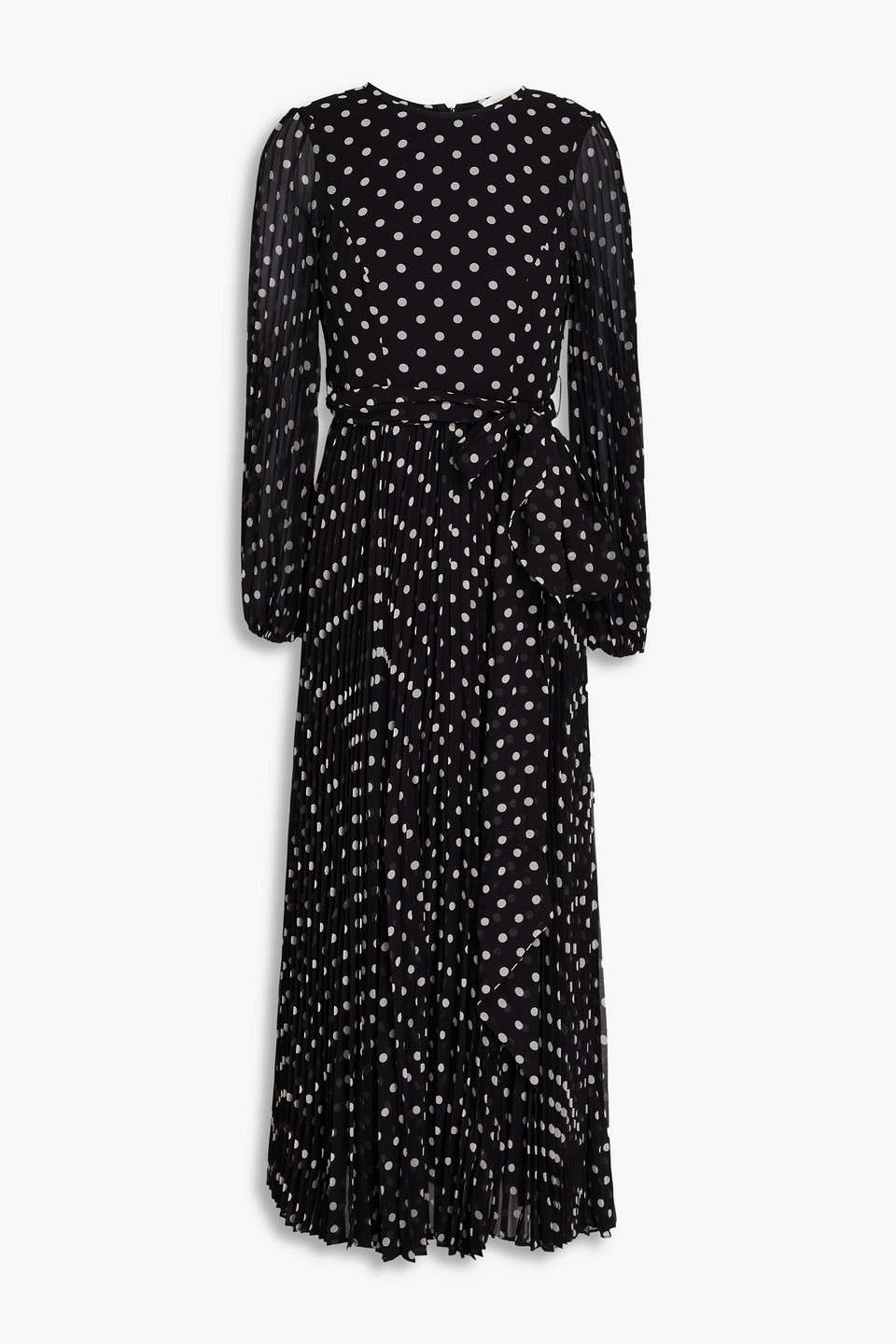Zimmermann Polka-dot Plissé-georgette Midi Dress In Black