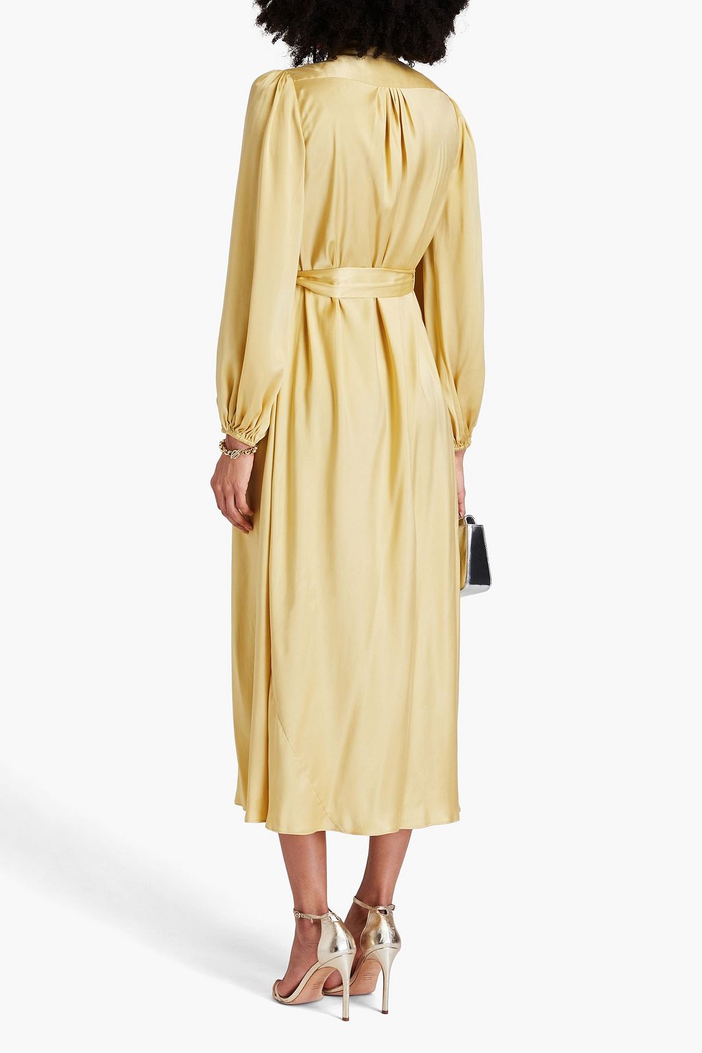 ZIMMERMANN Pussy-bow silk-satin midi dress