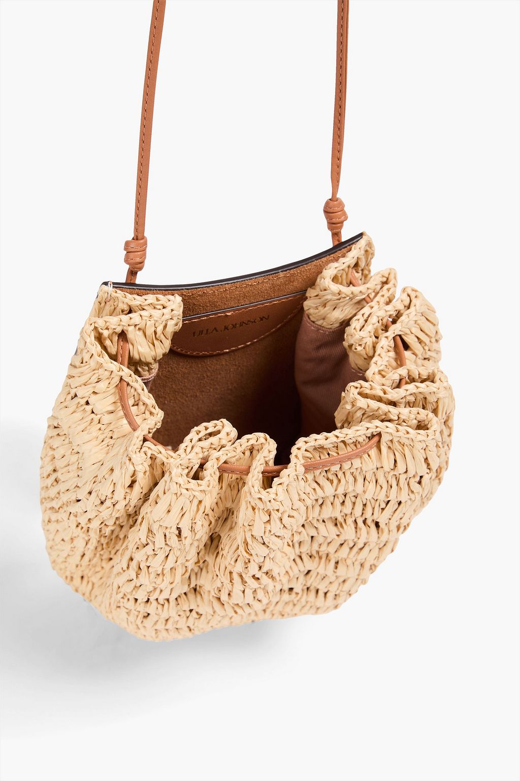 ULLA JOHNSON Paloma faux raffia and leather bucket bag