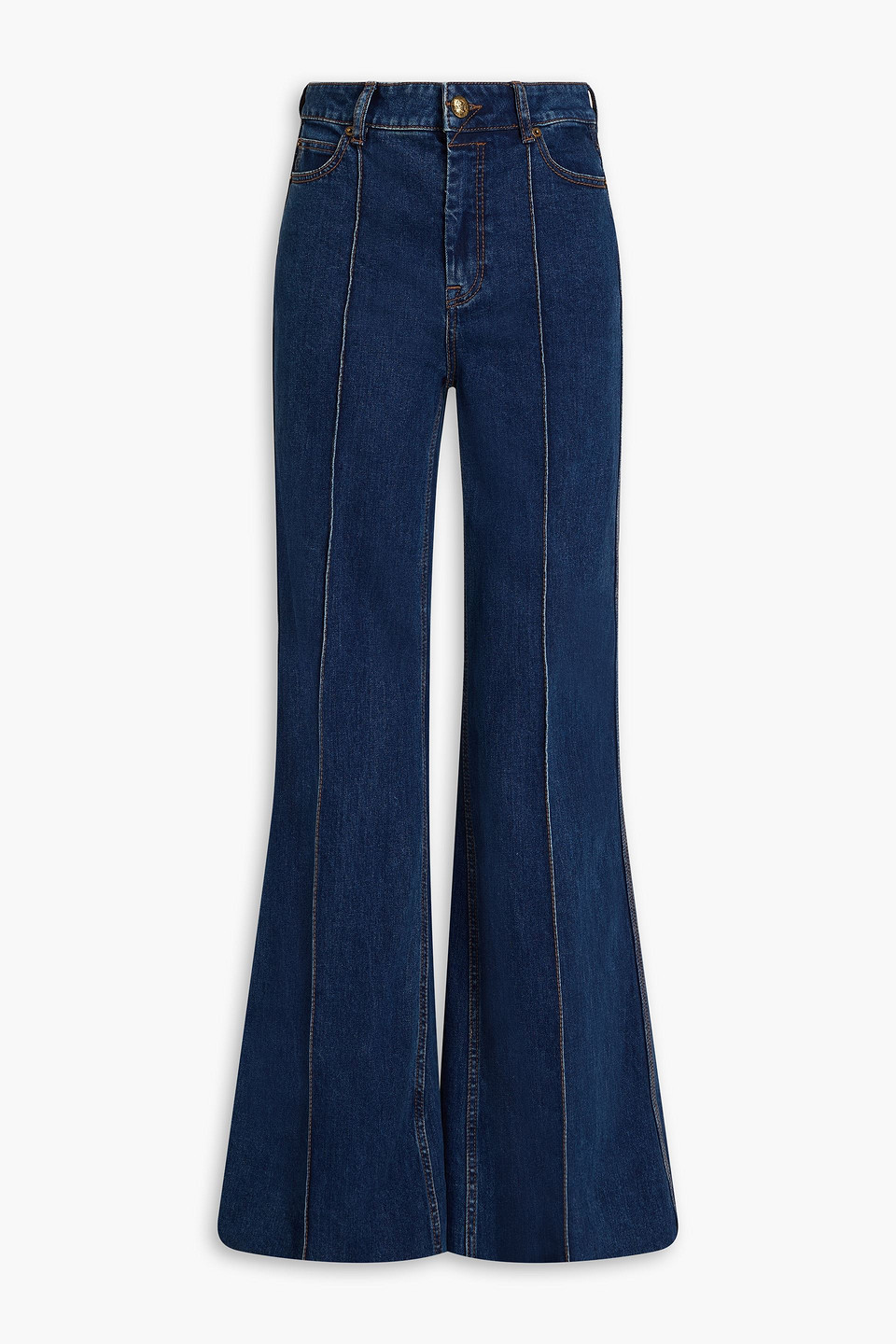 Zimmermann High-rise Wide-leg Jeans In Dark Denim