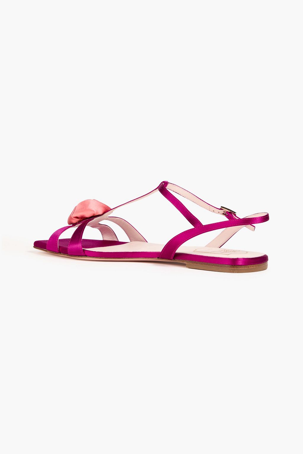 ROGER VIVIER صندل من الساتان مُزيّن بزخارف الأزهار