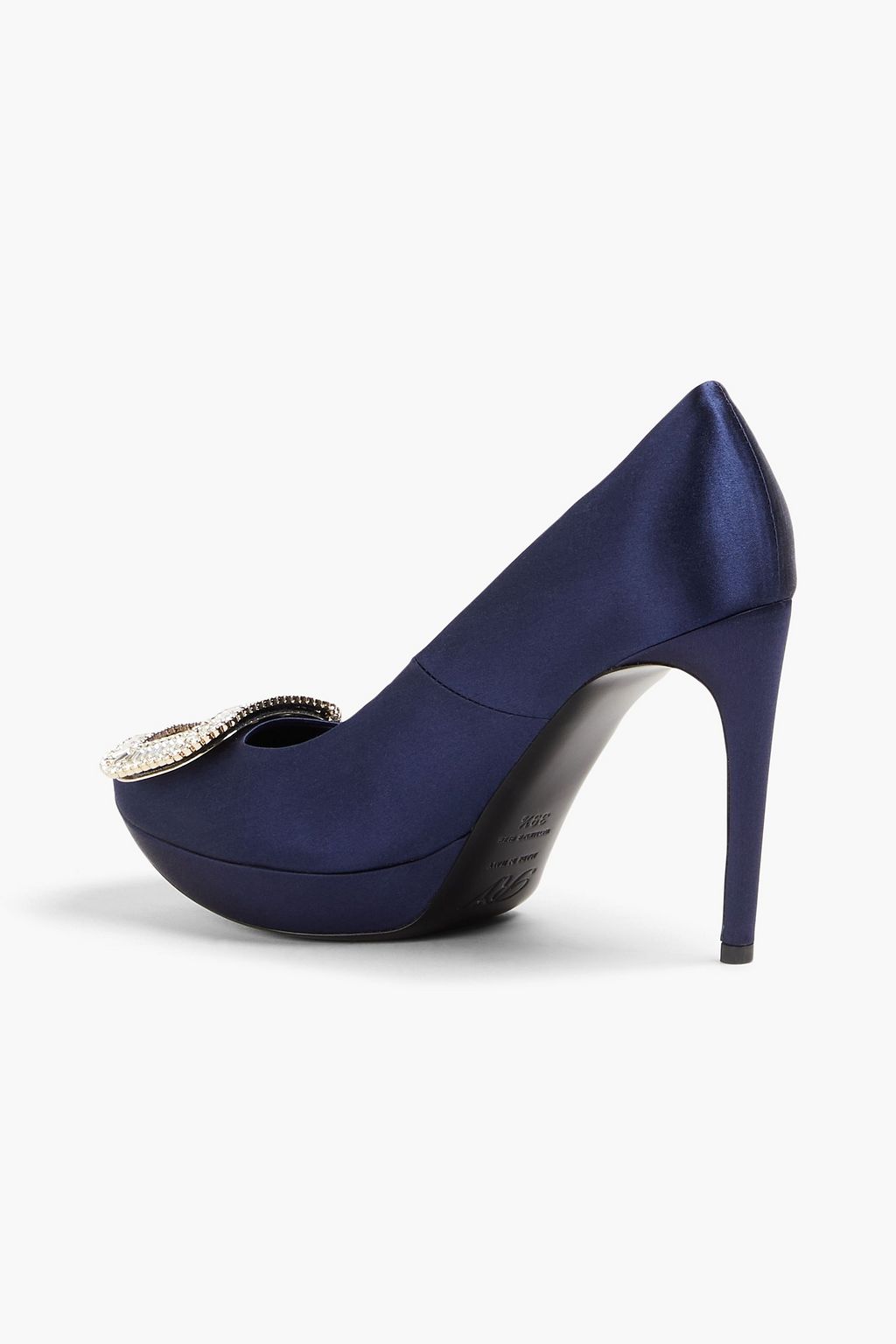 ROGER VIVIER حذاء بامب Limelight بنعل سميك من الساتان مزين بالكريستال