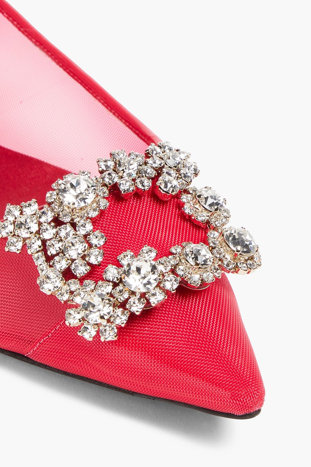 ROGER VIVIER حذاء باليرينا مسطح من الشبك مزين بالكريستال
