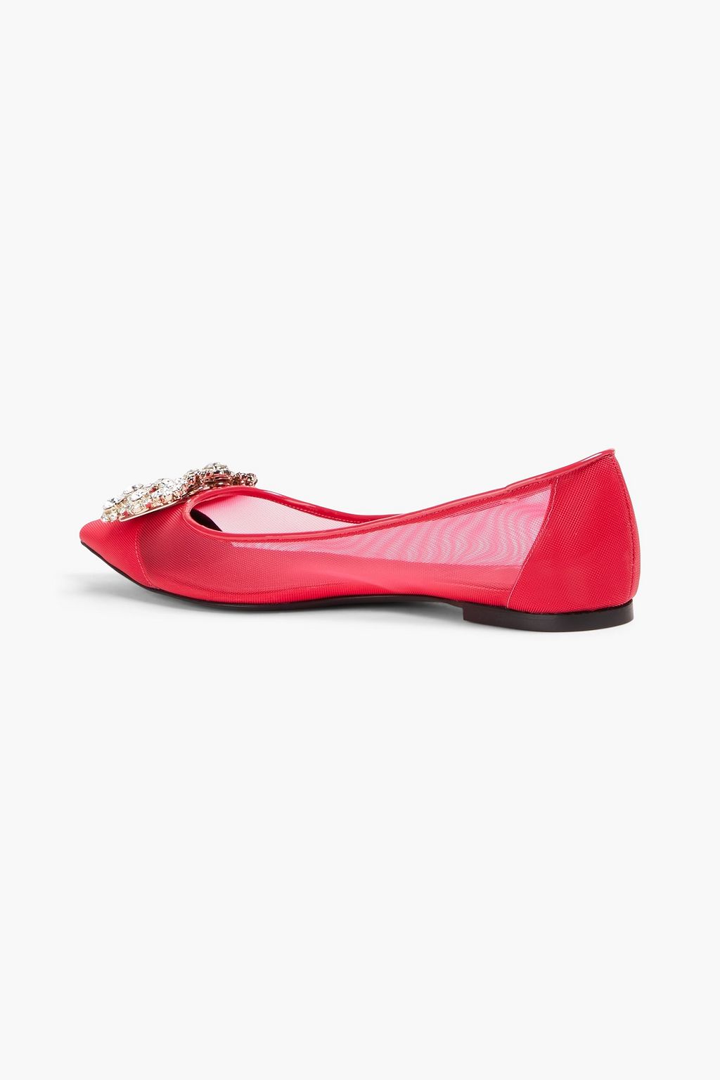 ROGER VIVIER حذاء باليرينا مسطح من الشبك مزين بالكريستال