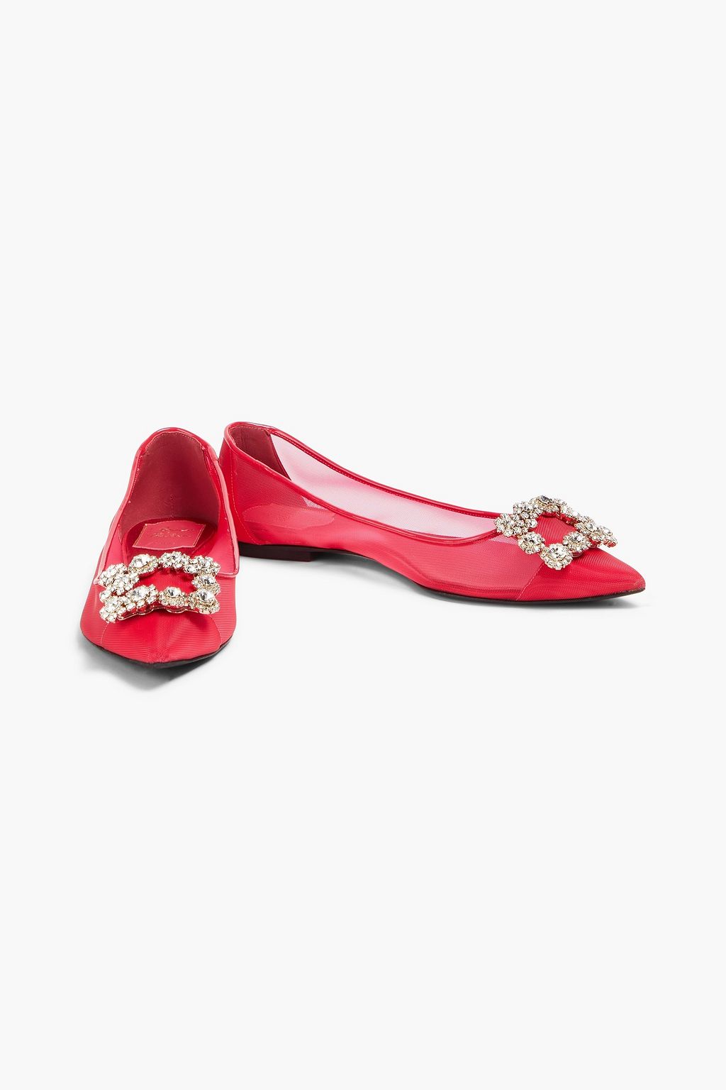 ROGER VIVIER حذاء باليرينا مسطح من الشبك مزين بالكريستال