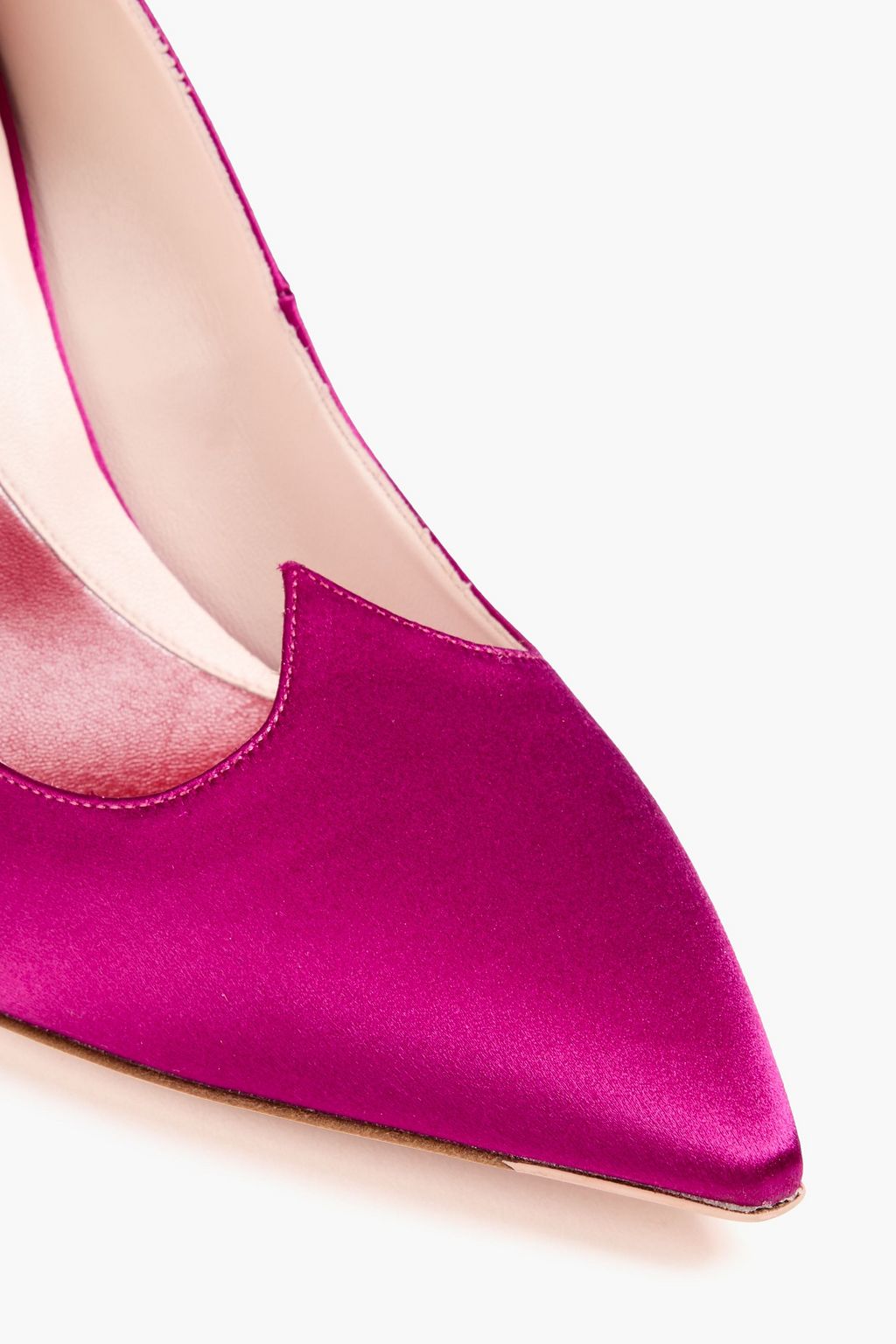 ROGER VIVIER حذاء بكعب عالٍ «أي لوف فيفيه» من الساتان بلون نيون