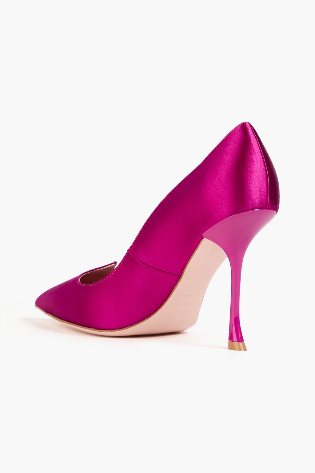 ROGER VIVIER حذاء بكعب عالٍ «أي لوف فيفيه» من الساتان بلون نيون