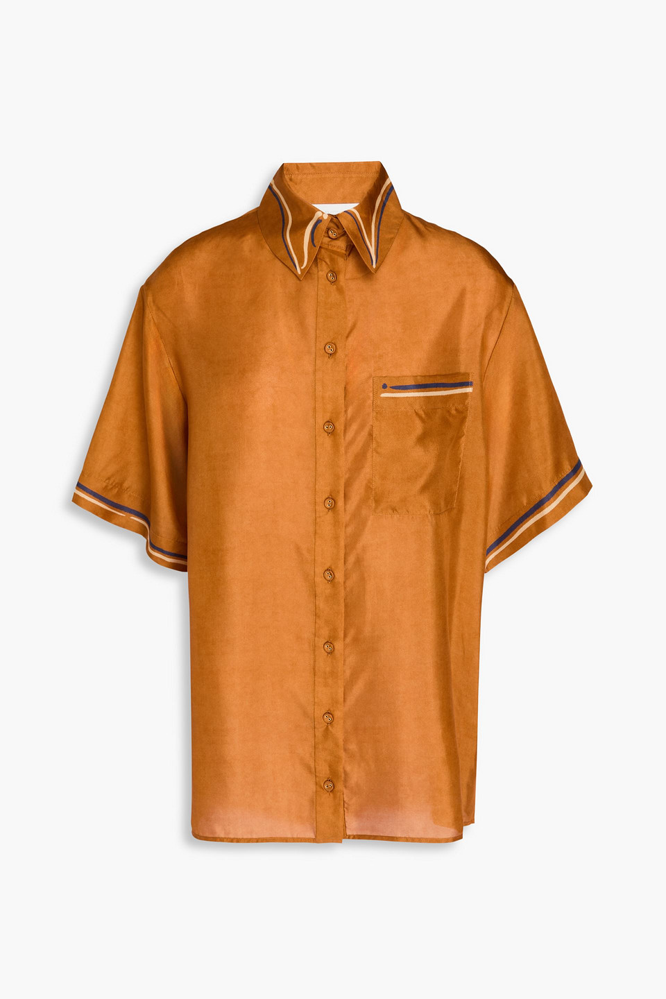 Zimmermann - Printed silk-satin shirt - Brown - 00