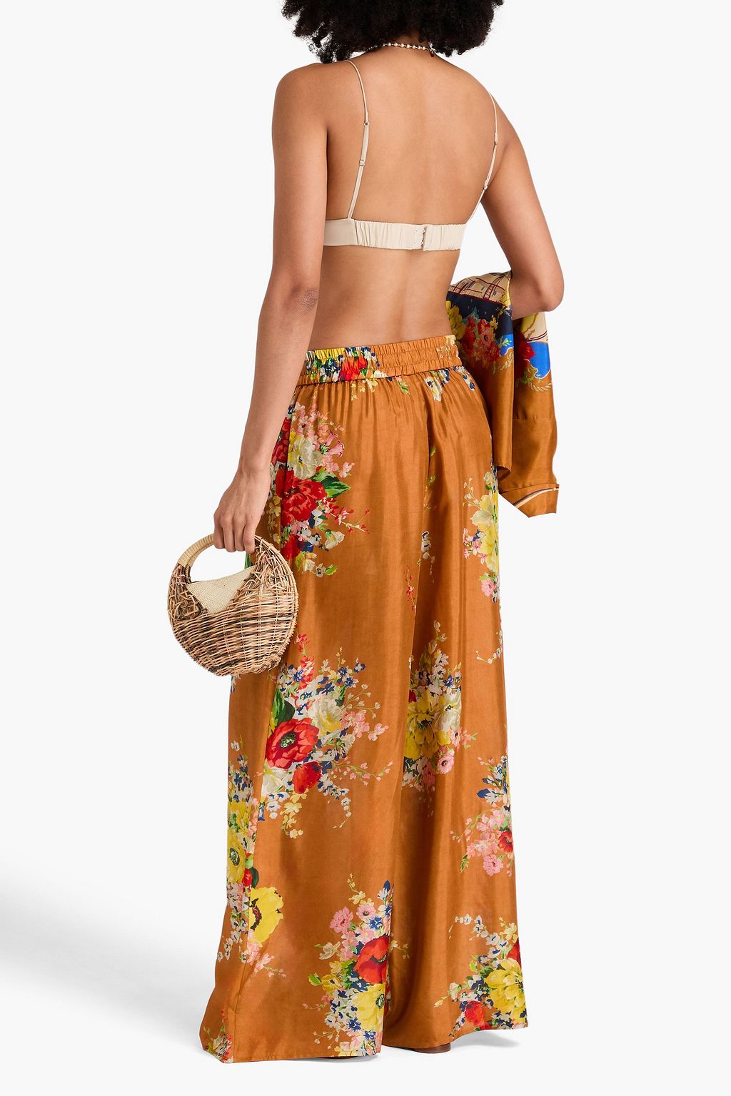 ZIMMERMANN Floral-print silk-habotai wide-leg pants